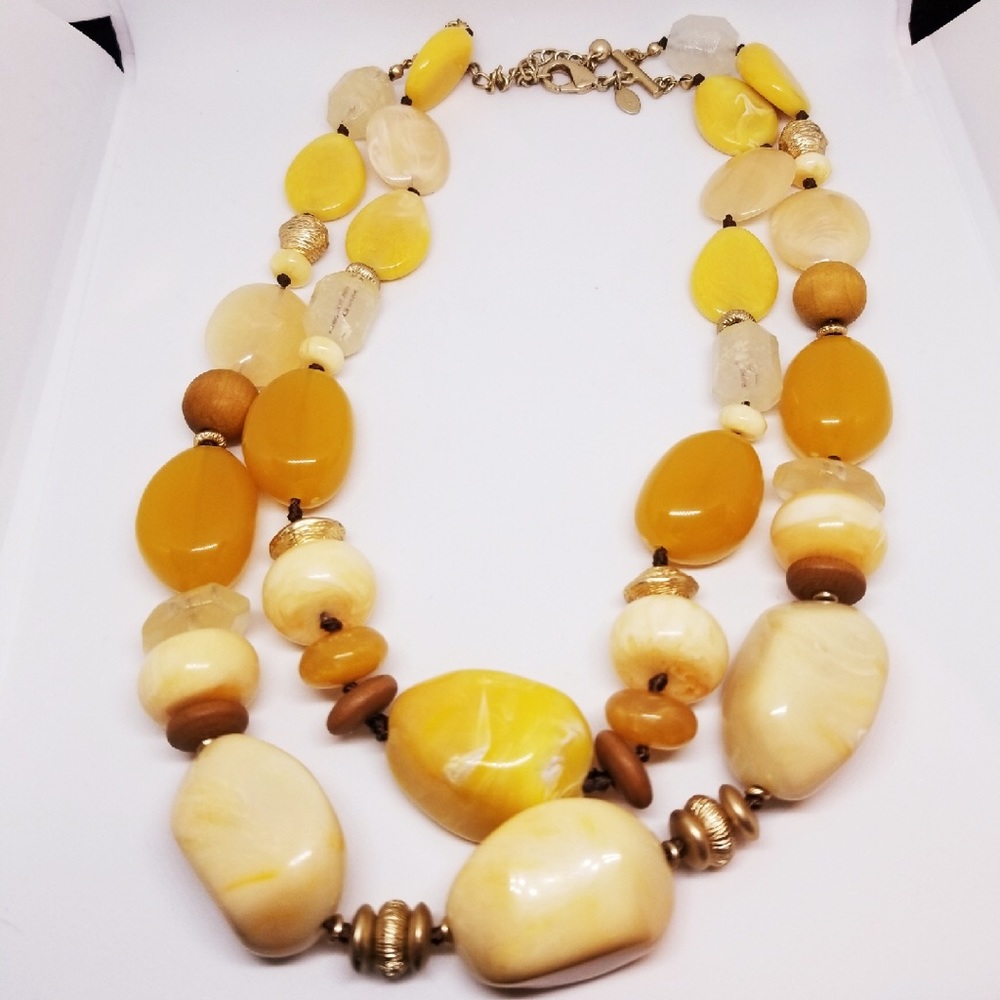 Statement Necklace, Yellow beads